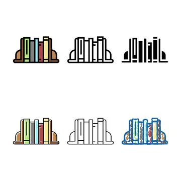 Bookends decoration color icon vector clean Stock Illustration