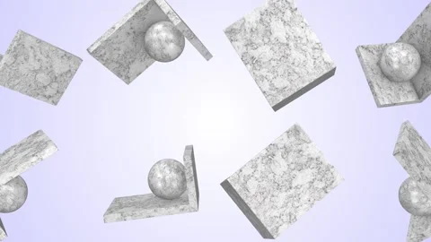 Bookends Falling on a Light Blue Background. Marble Textured Bookends 3D. 4K Stock Footage 306533524
