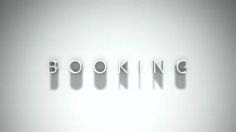 Booking 3D title animation with shadows on a white background Vídeos de archivo 297514698