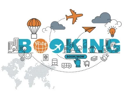 Booking banner background design concept Stock Illustration