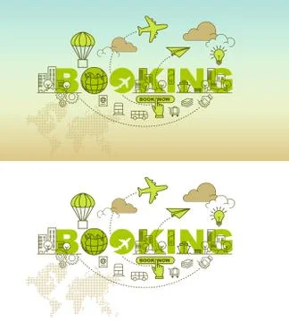 Booking banner background design concept Stock Illustration