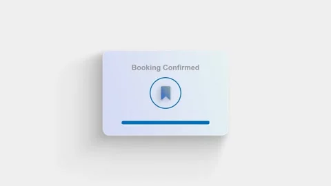 Booking Confirmed Notification Neomorphism UI element Animation Video stock 347163070