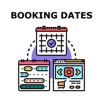 Booking dates concepts for online schedule and reservation Stock Illustration
