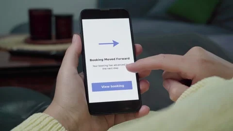 Booking Moved Forward Notification on Mobile App Interface Stock Footage 342669852
