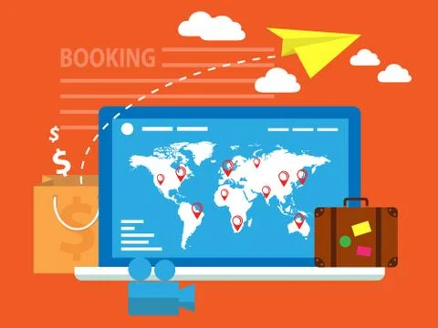 Booking online Stock-Illustration