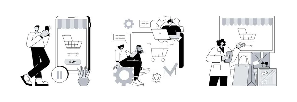 Booking processing abstract concept vector illustrations. Illustrazione stock
