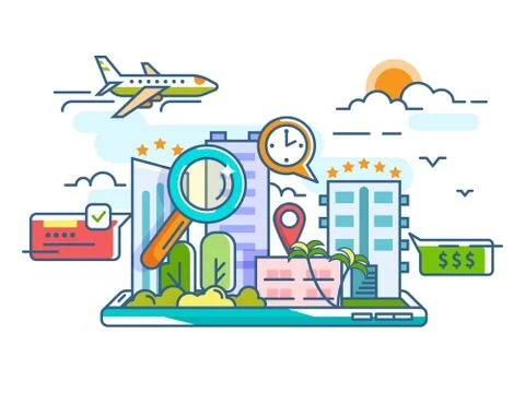 Booking reserve hotel Stock Illustration