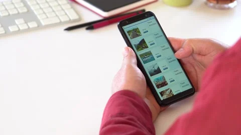 Booking a Travel activity on a mobile device app. Scuba Diving Stock Footage 135427372