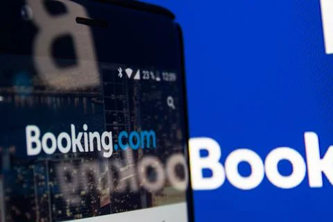 Booking.com application Stock Photos