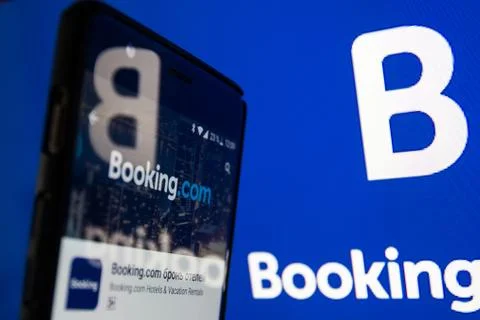 Booking.com application Stock Photos