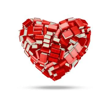 The bookish heart Illustrazione stock