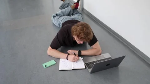Bookish student prepares for exams Stock-Footage 338277338