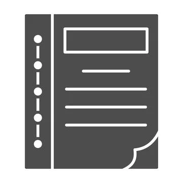 Bookkeeper Notebook solid icon, Black bookkeeping concept, accounting book sign Illustrazione stock