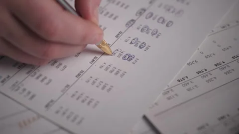 Bookkeeper Reviews Financial Documents Meticulously, Precise Accountant Stock Footage 323923712