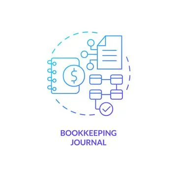 Bookkeeping journal blue gradient concept icon Stock-Illustration