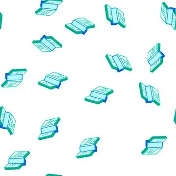 Booklet with insert isometric icon seamless pattern 库存插图