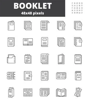 Booklet page icon vector in thin line style. Outline symbol for reference, pa 스톡 일러스트