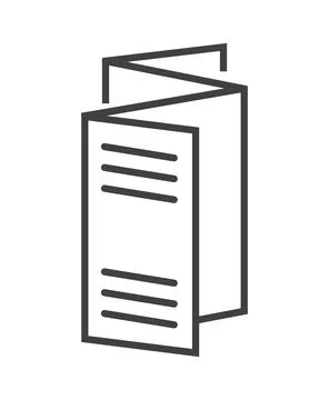 Booklet page icon vector in thin line style. Outline symbol for reference, pa Stock Illustration