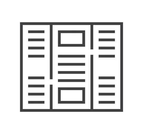 Booklet page icon vector in thin line style. Outline symbol for reference, pa Stock Illustration