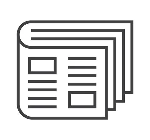 Booklet page icon vector in thin line style. Outline symbol for reference, pa Stock Illustration