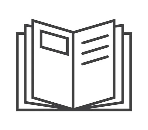 Booklet page icon vector in thin line style. Outline symbol for reference, pa Stock-Illustration