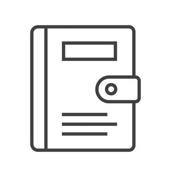 Booklet page icon vector in thin line style. Outline symbol for reference, pa Stock-Illustration