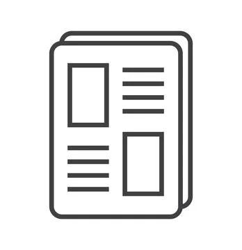 Booklet page icon vector in thin line style. Outline symbol for reference, pa Stock-Illustration