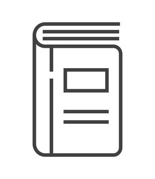 Booklet page icon vector in thin line style. Outline symbol for reference, pa Stock Illustration