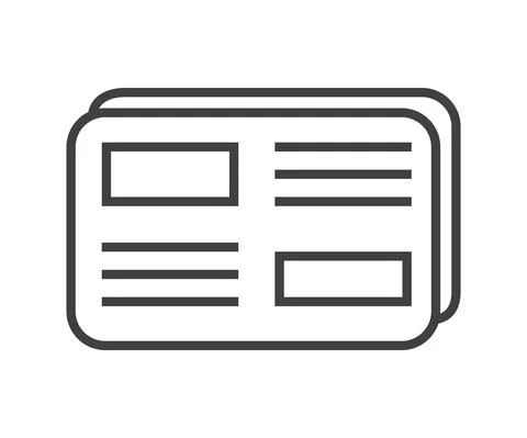 Booklet page icon vector in thin line style. Outline symbol for reference, pa Illustrazione stock