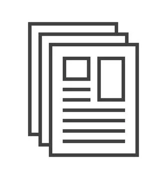 Booklet page icon vector in thin line style. Outline symbol for reference, pa Stock Illustration