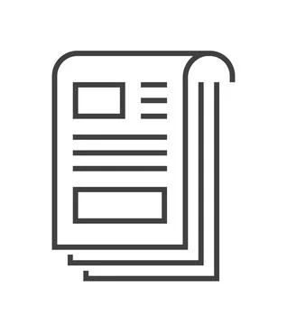 Booklet page icon vector in thin line style. Outline symbol for reference, pa Illustrazione stock