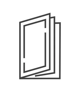 Booklet page icon vector in thin line style. Outline symbol for reference, pa Stock Illustration