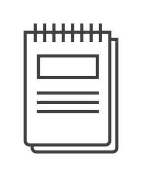 Booklet page icon vector in thin line style. Outline symbol for reference, pa Illustrazione stock