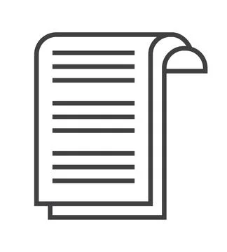 Booklet page icon vector in thin line style. Outline symbol for reference, pa Stock Illustration