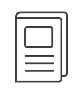 Booklet page icon vector in thin line style. Outline symbol for reference, pa Illustrazione stock