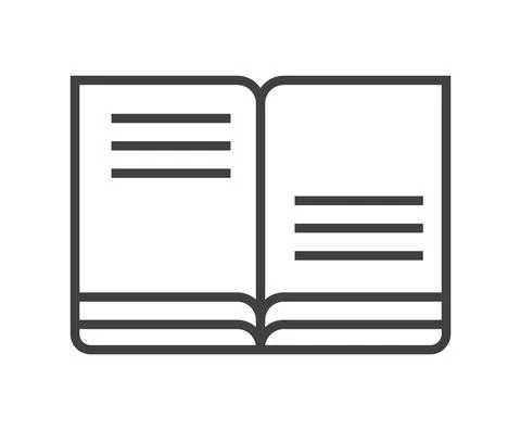 Booklet page icon vector in thin line style. Outline symbol for reference, pa Stock Illustration