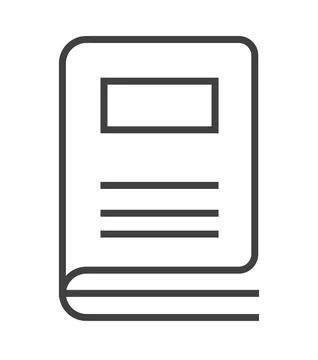 Booklet page icon vector in thin line style. Outline symbol for reference, pa Stock-Illustration