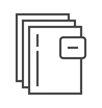 Booklet page icon vector in thin line style. Outline symbol for reference, pa Illustrazione stock