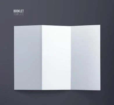 Booklet template. Vector vertical booklet spread mock up isolated on dark Stock Illustration