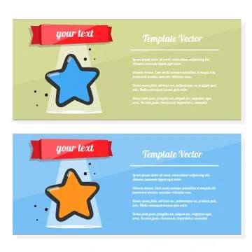 Booklet vector, flyer set with image of a star. Template award, certificate Stock Illustration