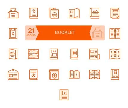 Booklet Vector Icon Arsenal with 25 256x256 Regular Line PIXEL Perfect design Stock Illustration
