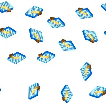 Bookmark accessory isometric icon seamless pattern Illustrazione stock