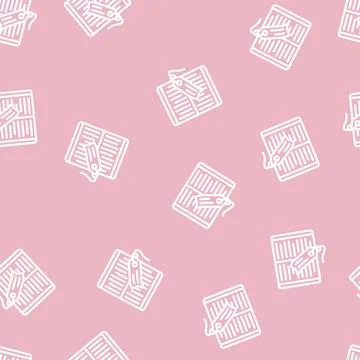 Bookmark accessory line vector seamless pattern 스톡 일러스트