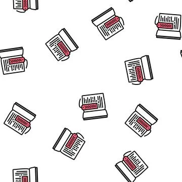 Bookmark accessory vector seamless pattern Ilustración de archivo