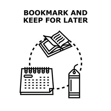 Bookmark and keep content for future reference date Stock Illustration