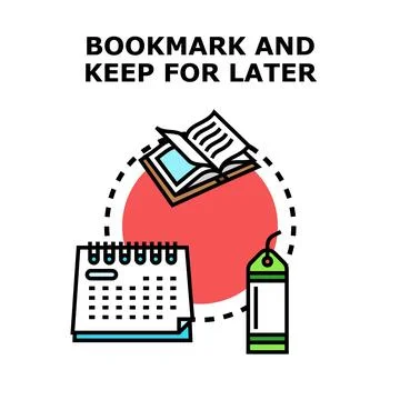 Bookmark and keep content for future reference date Stock Illustration