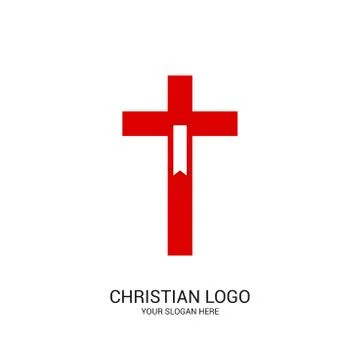 Bookmark from the Bible on the background of the cross. Stock Illustration