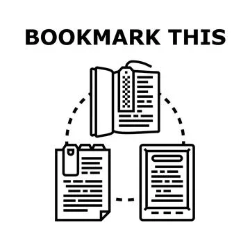 Bookmark concept organizing documents memory education storage Stock Illustration