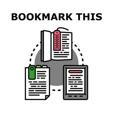 Bookmark concept organizing documents memory education storage Stock Illustration