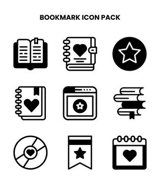 Bookmark DuoTone Bundle Icons Pack Stock Illustration